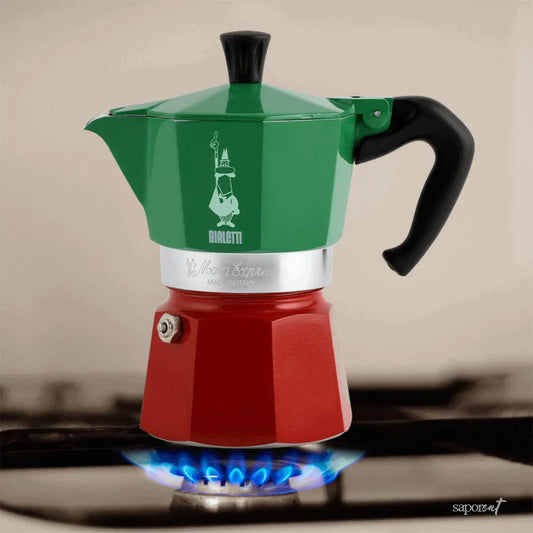 Bialetti Moka Express Tricolore Italia Stovetop Coffee Maker Brew Italia Bialetti Hardware