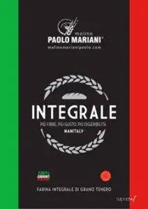 Paolo Mariani Integrale whole wheat flour package with Italian flag colors and wheat graphics