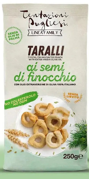 Taralli Fennel - 250g | Traditional Italian Ring Crackers with Fennel SaporEat Snacks