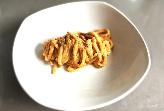 Red Roasted Pepper Pesto Linguine — A Dish of Fire, Sweetness & Silk - SaporEat