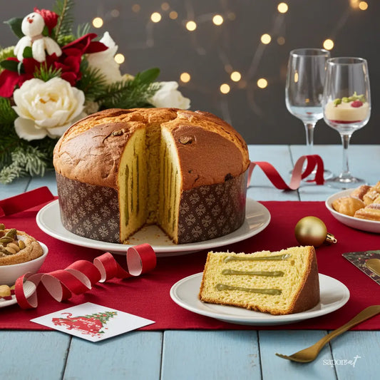 Albertengo Pistachio Panettone 1 kg | Italian Panettone UK SaporEat Sweet Treats