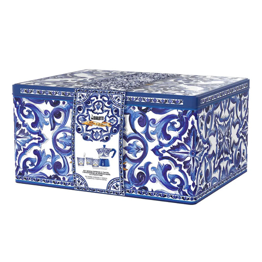 Bialetti X Dolce&Gabbana Blue Mediterranean Gift Set (3 cup Moka and Stirrer set) Brew Italia Bialetti Hardware