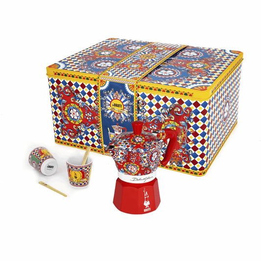 Bialetti X Dolce&Gabbana Sicilian Cart Gift Set (Moka 2 Cup, 2 Cups & Gold Stirrers) Brew Italia Bialetti Hardware
