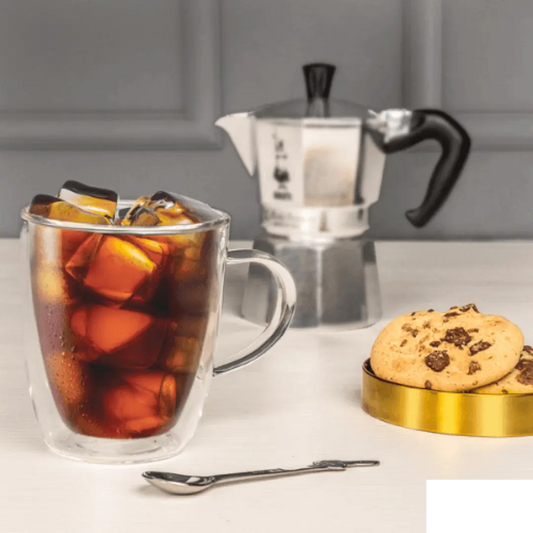 Capri Double Walled Glass Mugs (350ml - Set of 2) Brew Italia Bialetti Hardware