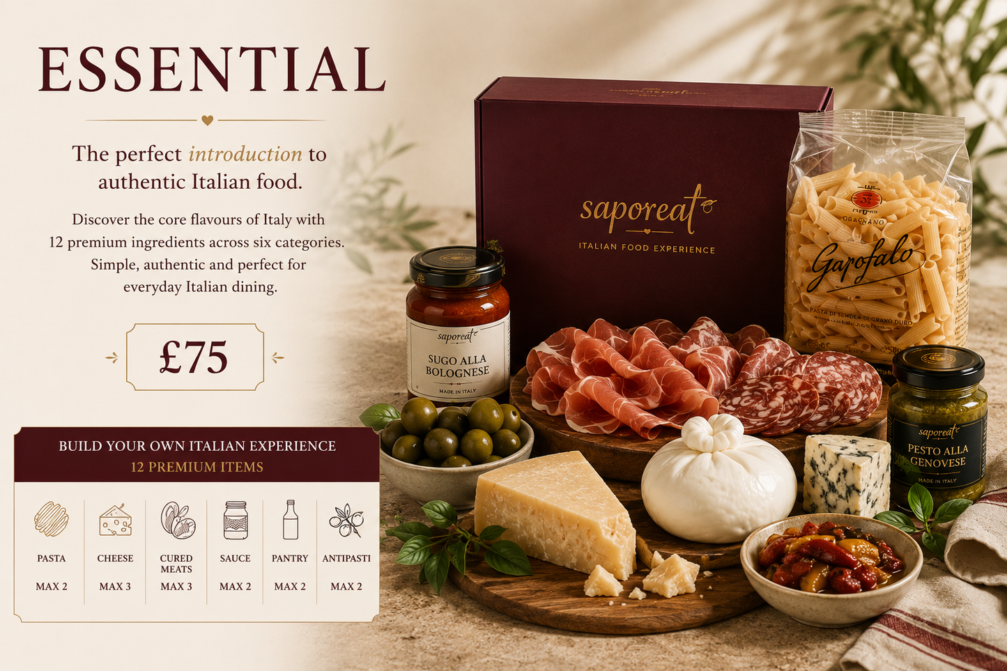 Essential Italian Dinner Experience – £75