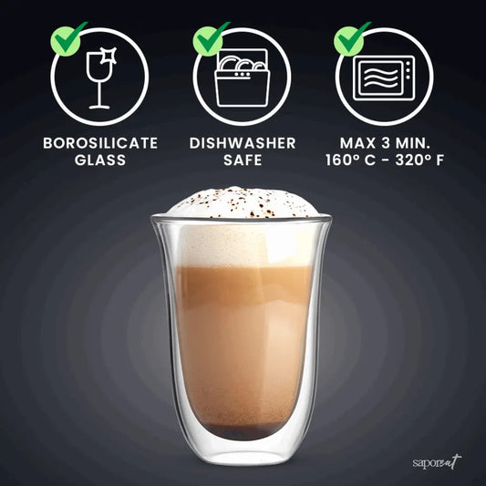 Firenze Double Walled Glasses (2pk) Brew Italia Coffee Glass