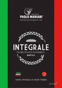 Paolo Mariani Integrale whole wheat flour package with Italian flag colors and wheat graphics