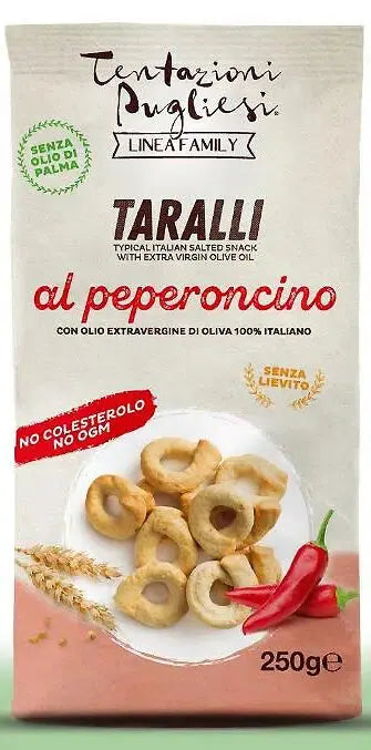 Taralli Chilly - 250g | Traditional Italian Ring Crackers with Chilli SaporEat Snacks